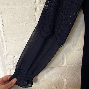 Kensie High Neck Long Sleeve Mini Dress